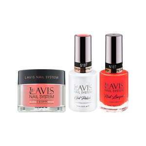 LAVIS 3 in 1 - 187 Daring Orange - Acrylic & Dip Powder, Gel & Lacquer