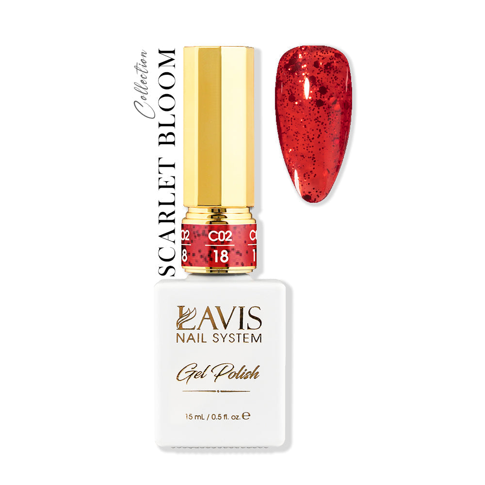 LAVIS C02 - 18 - Gel Polish 0.5 oz - Scarlet Bloom Collection by LAVIS NAILS sold by DTK Nail Supply