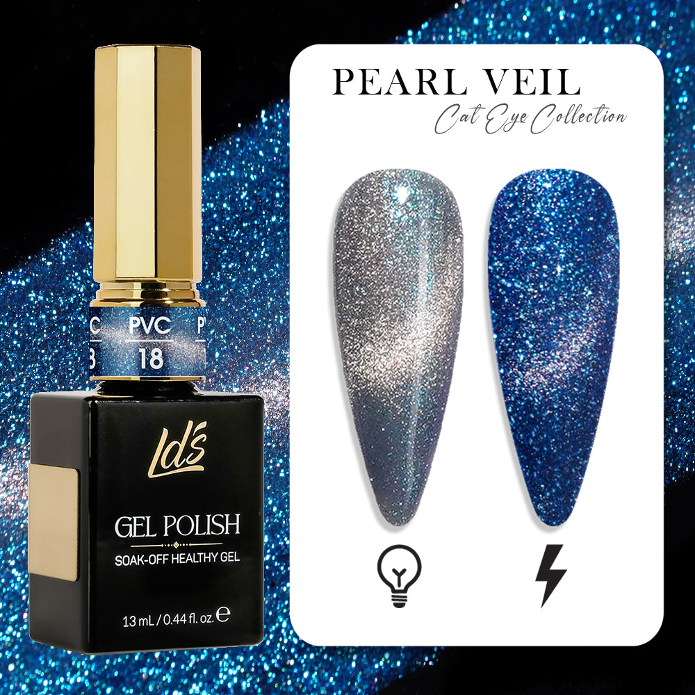 LDS 18 - Gel Polish 0.5 oz - Pearl Veil Cat Eyes