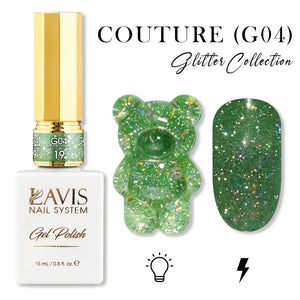 LAVIS Glitter G04 - 19 - Gel Polish 0.5 oz - Couture Collection