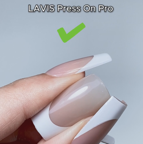 LAVIS Press On Pro - Square Medium French White