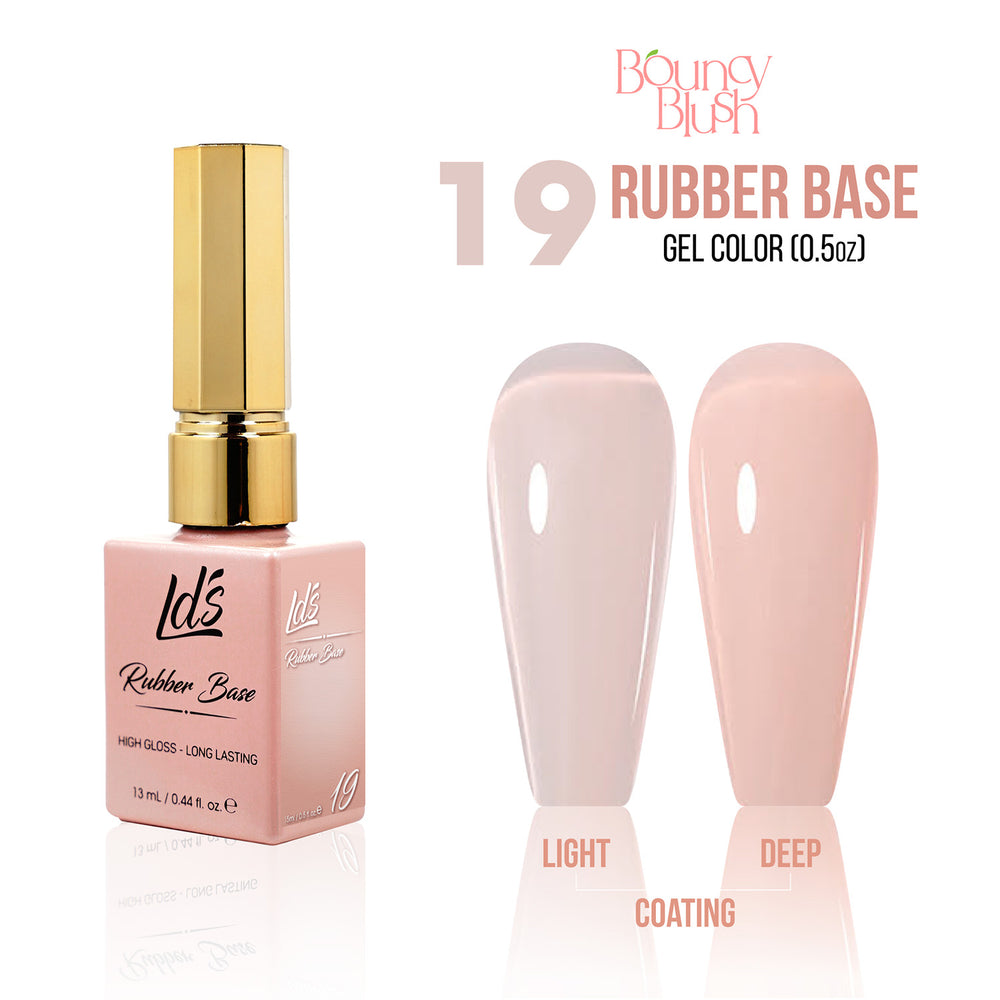 LDS Rubber Base Gel - RB-19 - GEL POLISH 0.5 OZ - Bouncy Blush Collection