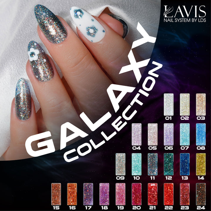 LAVIS Glitter G01 - 06 - Gel Polish 0.5 oz - Galaxy Collection