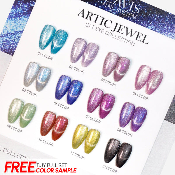LAVIS Cat Eyes CE12 - Set 12 (Ver1) - Gel Polish 0.5 oz - Artic Jewel Collection