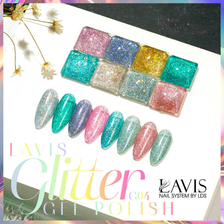 LAVIS Glitter G04 - 16 - Gel Polish 0.5 oz - Couture Collection
