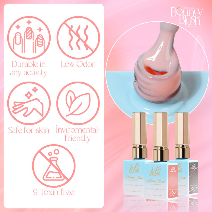 LDS Rubber Base Gel - RB-05 - GEL POLISH 0.5 OZ - Bouncy Blush Collection