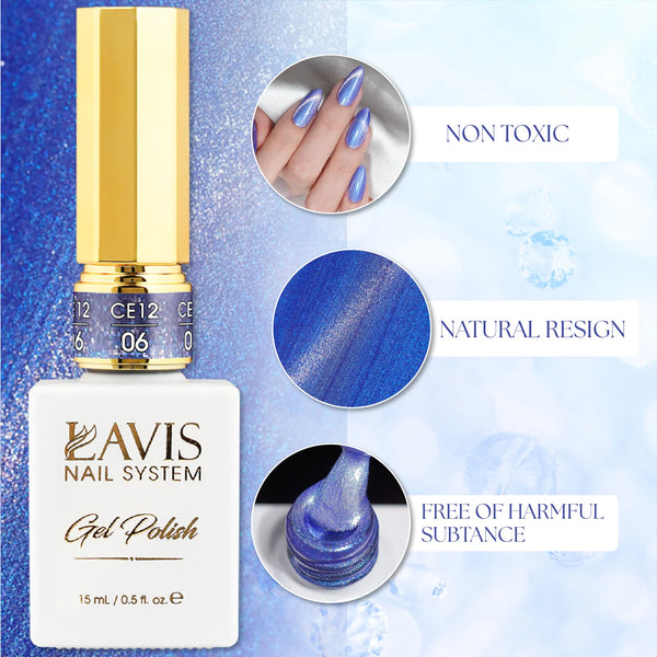 LAVIS Cat Eyes CE12 - 09 - Gel Polish 0.5 oz -  Artic Jewel Collection