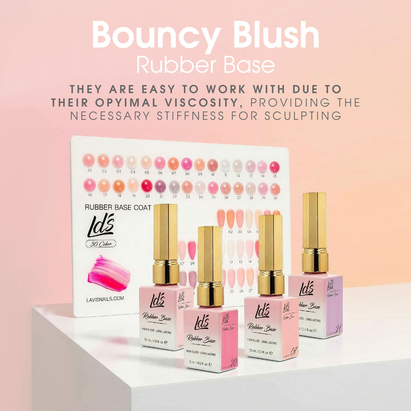 Rubber Base Gel — Bouncy Blush 30 Set