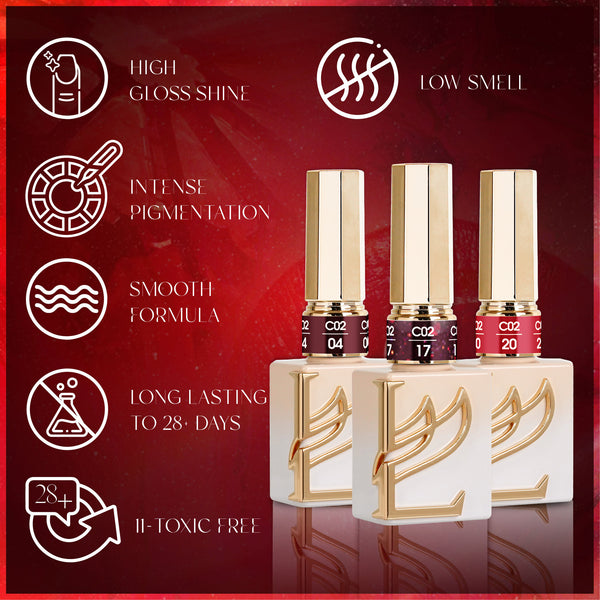 LAVIS C02 (Ver2) - 19 - Gel Polish 0.5 oz - Scarlet Bloom Collection