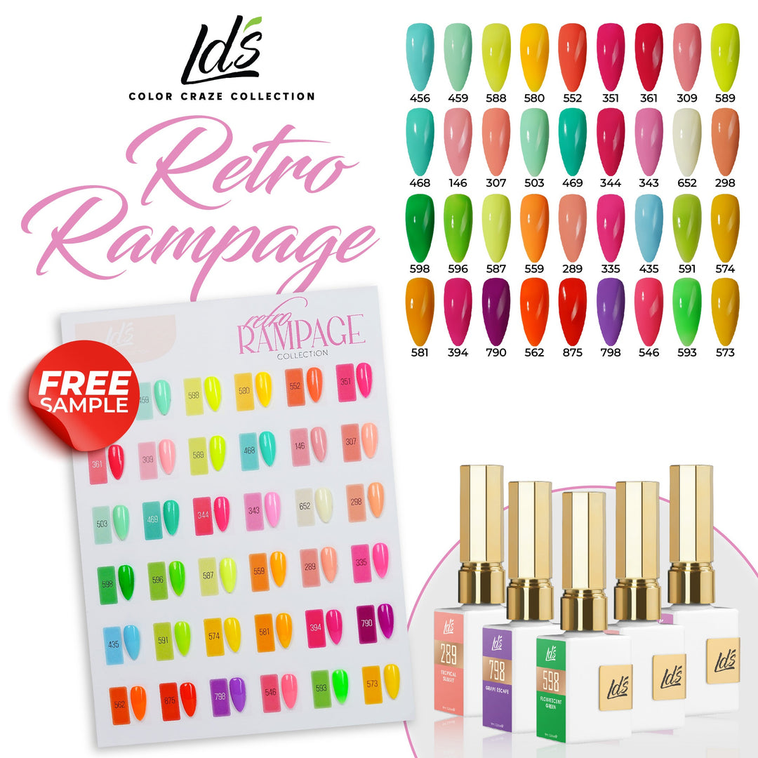 LDS Set 36 Colors - Gel Polish 0.5oz - Retro Rampage Collection