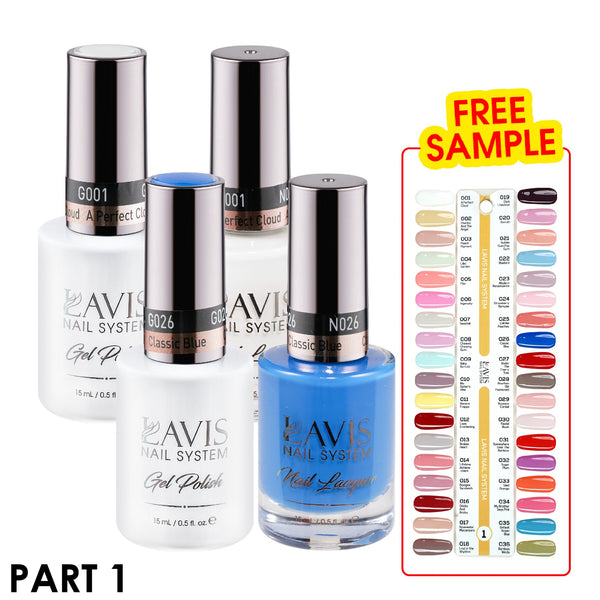 Lavis Gel Polish & Matching Nail Lacquer Duo Part 1: 001-036 (36 Colors)