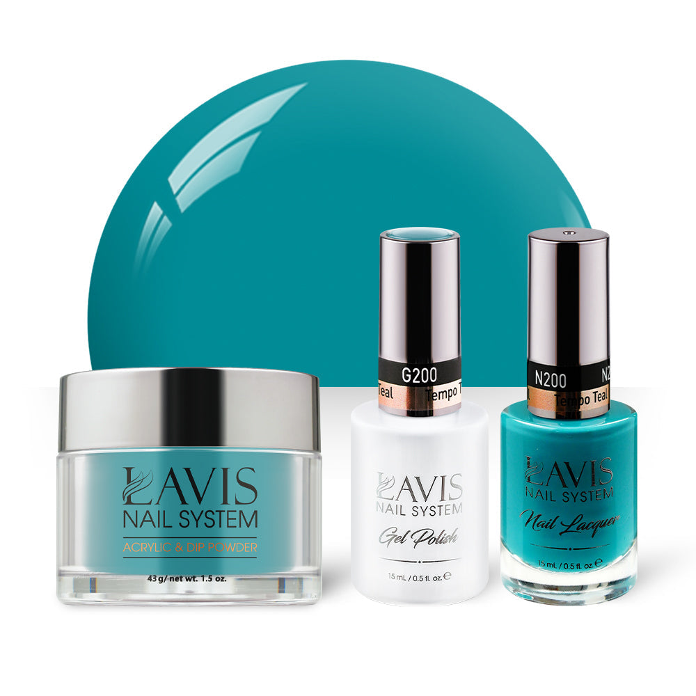 LAVIS 3 in 1 - 200 Tempo Teal - Acrylic & Dip Powder, Gel & Lacquer