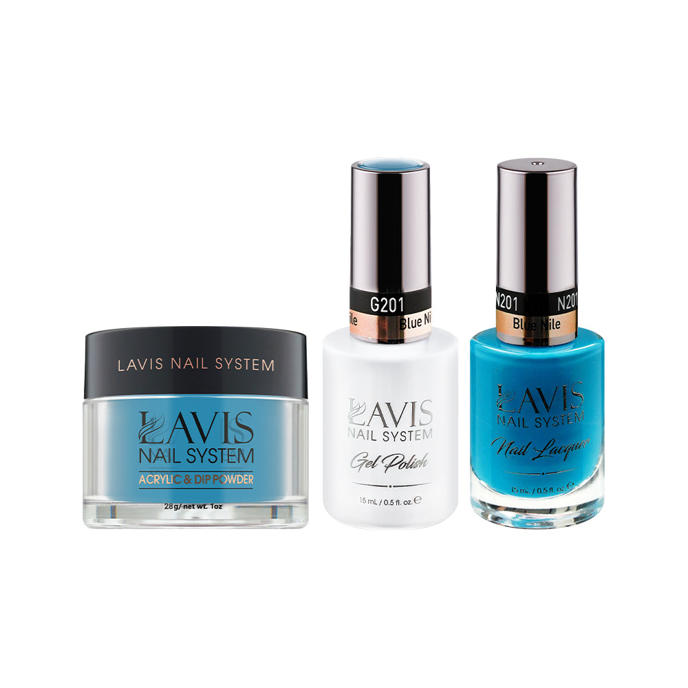 LAVIS 3 in 1 - 201 Blue Nile - Acrylic & Dip Powder, Gel & Lacquer