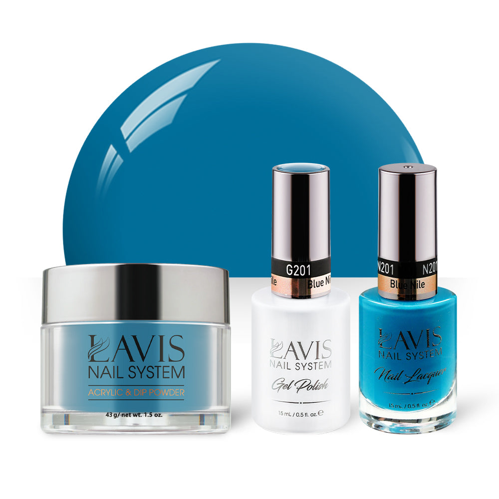 LAVIS 3 in 1 - 201 Blue Nile - Acrylic & Dip Powder, Gel & Lacquer