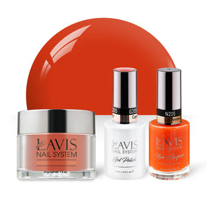 LAVIS 3 in 1 - 205 Cayenne Pepper - Acrylic & Dip Powder, Gel & Lacquer