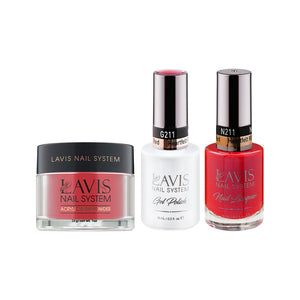 LAVIS 3 in 1 - 211 Heartfelt Red - Acrylic & Dip Powder, Gel & Lacquer