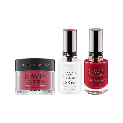 LAVIS 3 in 1 - 216 Wild Currant - Acrylic & Dip Powder, Gel & Lacquer