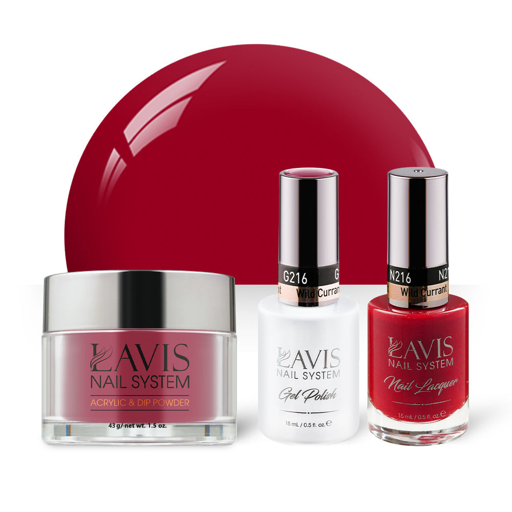 LAVIS 3 in 1 - 216 Wild Currant - Acrylic & Dip Powder, Gel & Lacquer