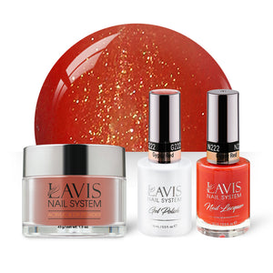 LAVIS 3 in 1 - 222 Gypsy Red - Acrylic & Dip Powder, Gel & Lacquer