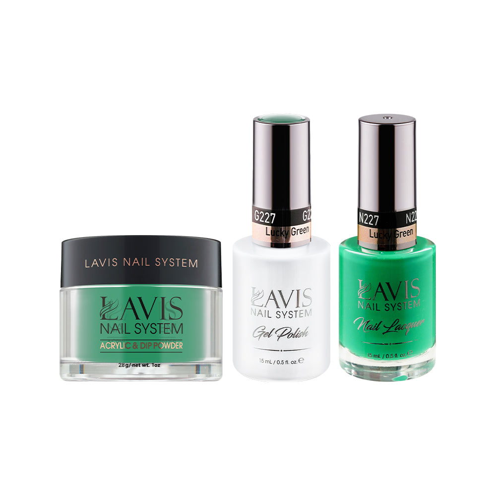 LAVIS 3 in 1 - 227 Lucky Green - Acrylic & Dip Powder, Gel & Lacquer