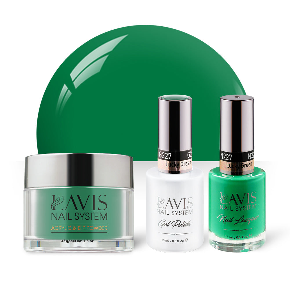 LAVIS 3 in 1 - 227 Lucky Green - Acrylic & Dip Powder, Gel & Lacquer