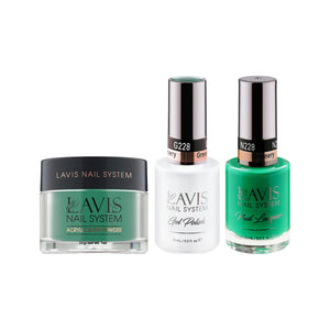 LAVIS 3 in 1 - 228 Greenery - Acrylic & Dip Powder, Gel & Lacquer