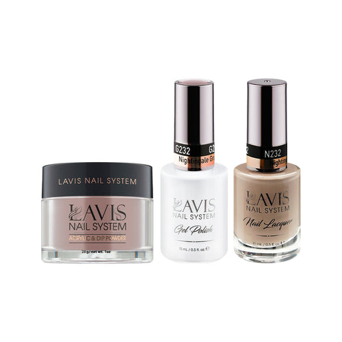 LAVIS 3 in 1 - 232 Nightingale Gray - Acrylic & Dip Powder, Gel & Lacquer