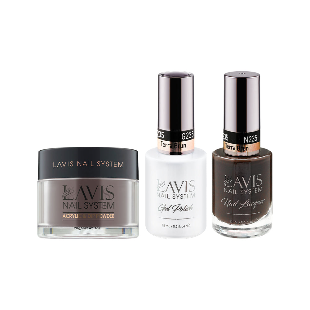 LAVIS 3 in 1 - 235 Terra Brun - Acrylic & Dip Powder, Gel & Lacquer