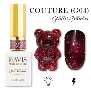 LAVIS Glitter G04 - 23 - Gel Polish 0.5 oz - Couture Collection