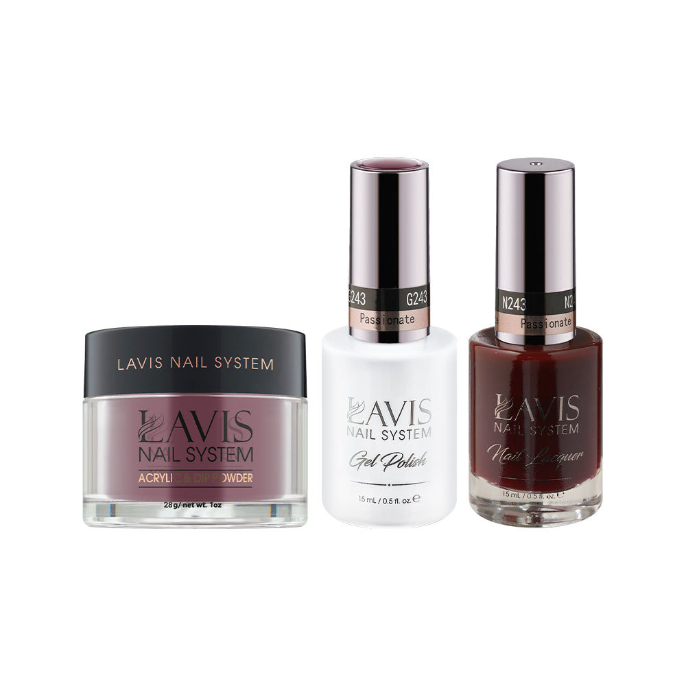 LAVIS 3 in 1 - 243 Passionate - Acrylic & Dip Powder, Gel & Lacquer