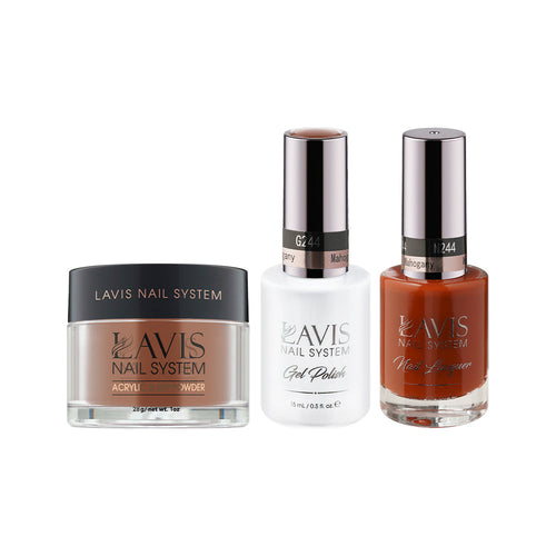 LAVIS 3 in 1 - 244 Mahogany - Acrylic & Dip Powder, Gel & Lacquer