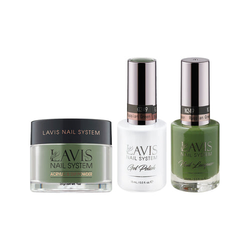 LAVIS 3 in 1 - 249 Russian Green - Acrylic & Dip Powder, Gel & Lacquer