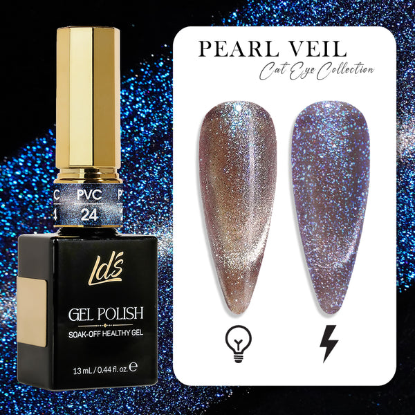 LDS 24 - Gel Polish 0.5 oz - Pearl Veil Cat Eyes