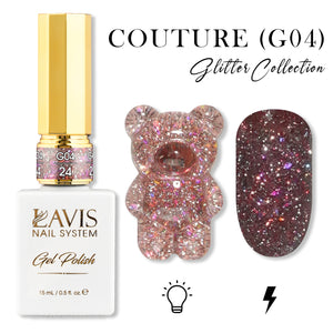 LAVIS Glitter G04 - 24 - Gel Polish 0.5 oz - Couture Collection