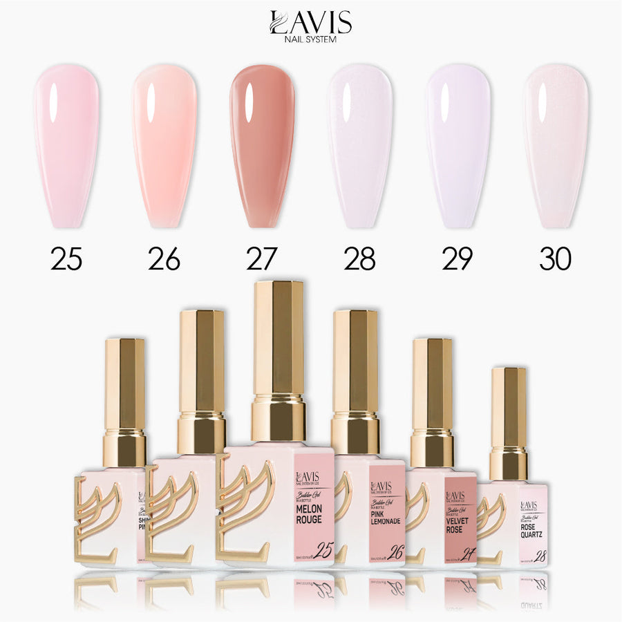  LAVIS Builder Gel In The Bottle - Set 6 Colors (B25 - B30) - Gel Polish 15ml by LAVIS NAILS sold by DTK Nail Supply