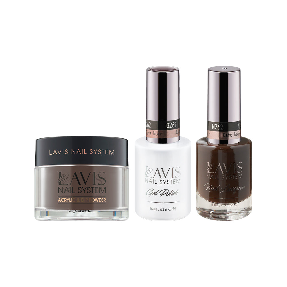 LAVIS 3 in 1 - 262 Cafe Noir - Acrylic & Dip Powder, Gel & Lacquer