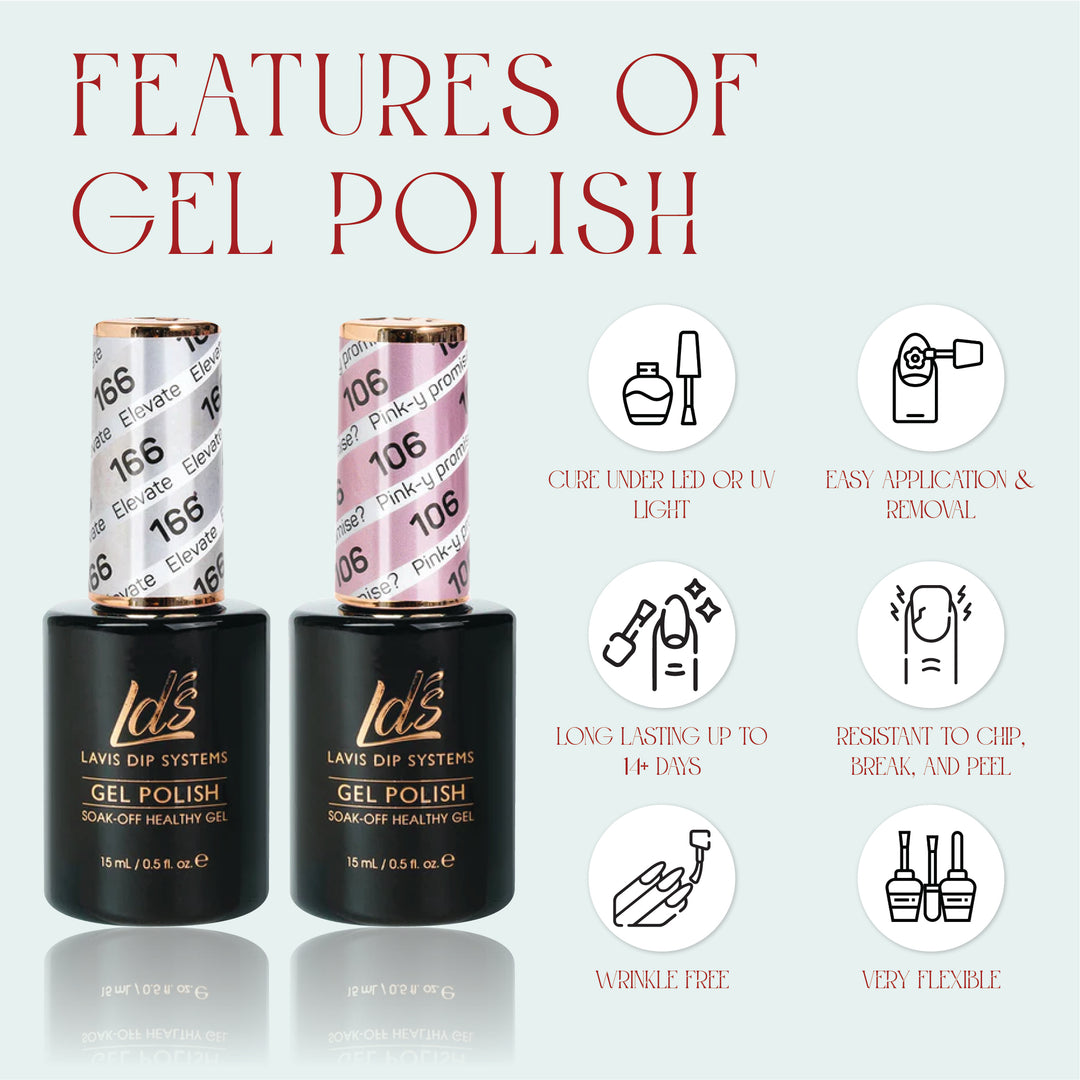 LDS Gel Nail Polish Duo - 175 Glitter, Purple Colors - Celestial