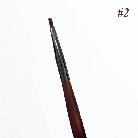 Nail Brush Acrylic Round Wood Handle