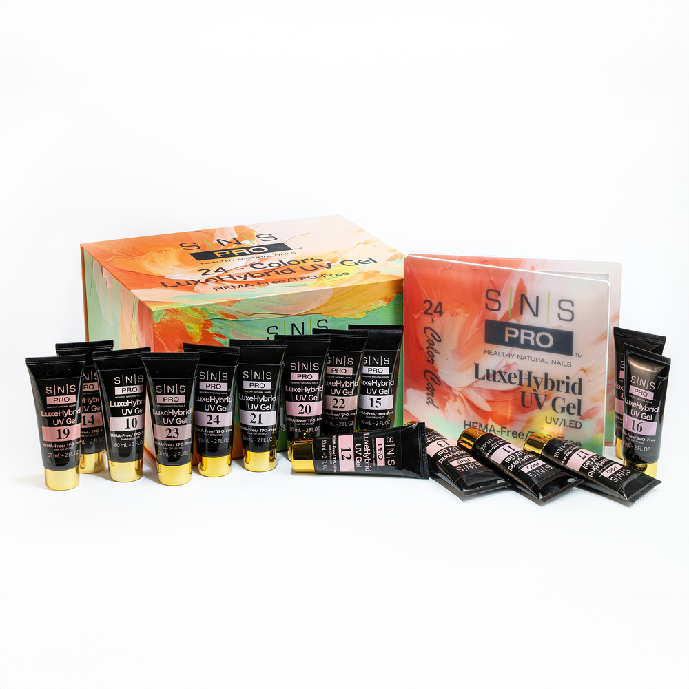SNS Pro LuxeHybrid UV Gel - Set 24 Colors - HEMA & TPO Free - 60ml