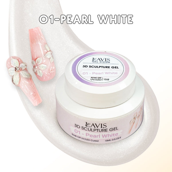 LAVIS 3D Scupture Gel - 01 Pearl White 15g