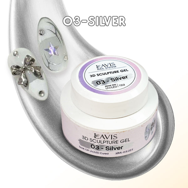 LAVIS 3D Scupture Gel - 03 Silver 30g