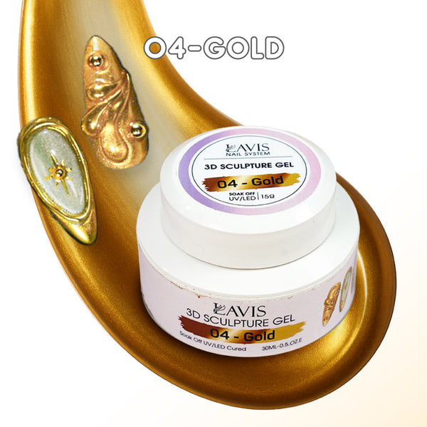 LAVIS 3D Scupture Gel - 04 Gold 30g