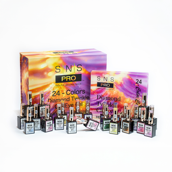 SNS Pro Cat Eye - Set 24 Colors - HEMA & TPO Free - Diamond Twinkle Collection