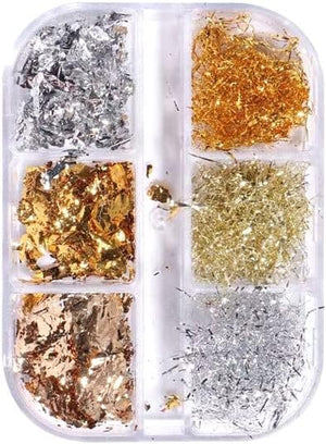 6 Grids of Nail Art Foil - 1909-62 - #1 Mixed Foil Flakes