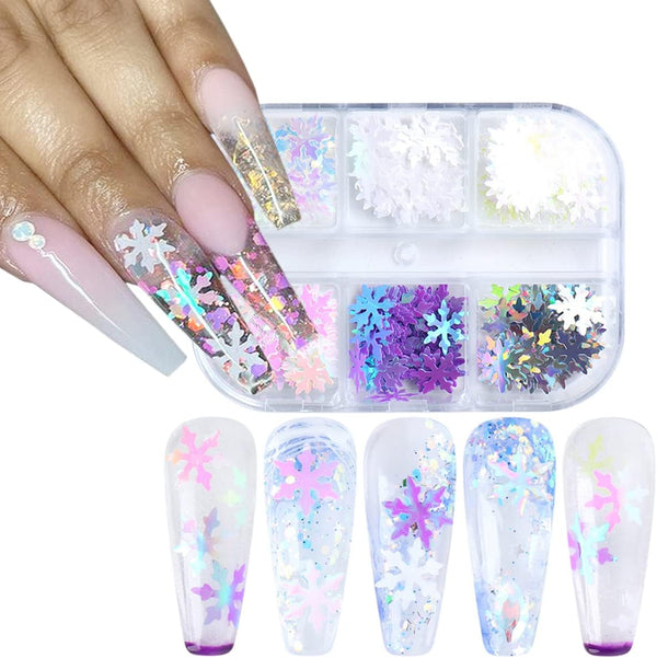 6 Grids of Holographic Sequins - 1909-27 - #27 Snowflakes