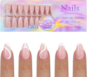 Press On Nails Mix 5 French Style 150pcsbox - A6