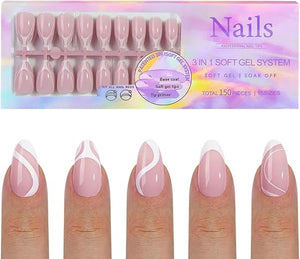 Press On Nails Mix 5 French Style 150pcsbox - A5