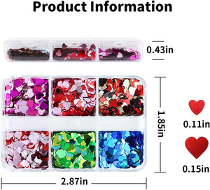 6 Grids of Holographic Sequins - #22 Mixed Hearts