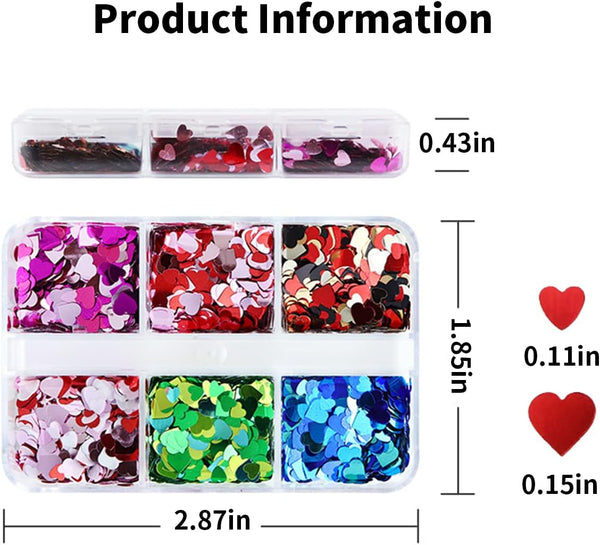 6 Grids of Holographic Sequins - #22 Mixed Hearts