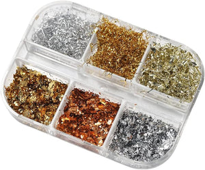 6 Grids of Nail Art Foil - 1909-62 - #1 Mixed Foil Flakes